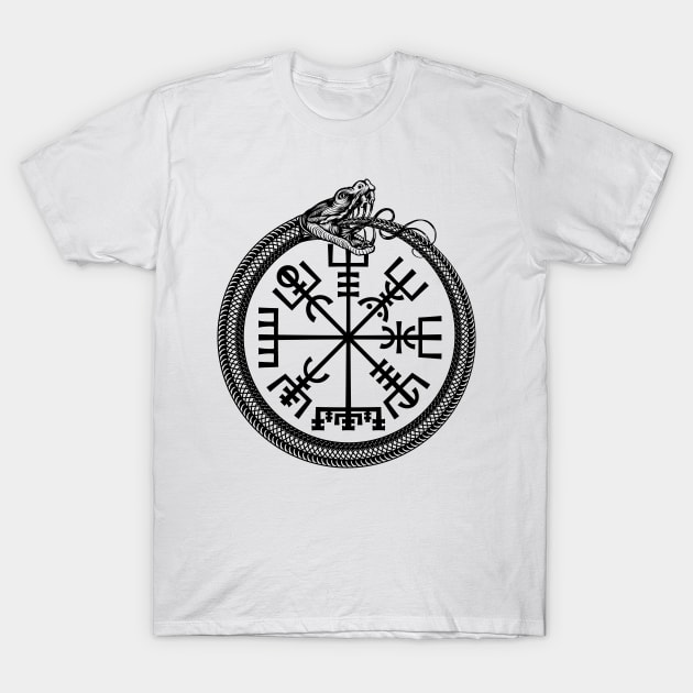 Ouroboros with Vegvisir T-Shirt by Nartissima